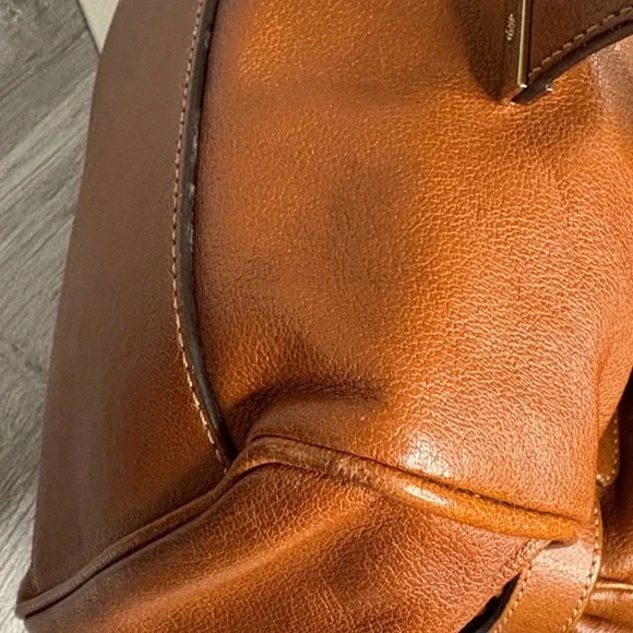 Authentic Mulberry Alexa Leather Satchel with Brass Turnlock - Cognac Brown - Picture 11 of 16